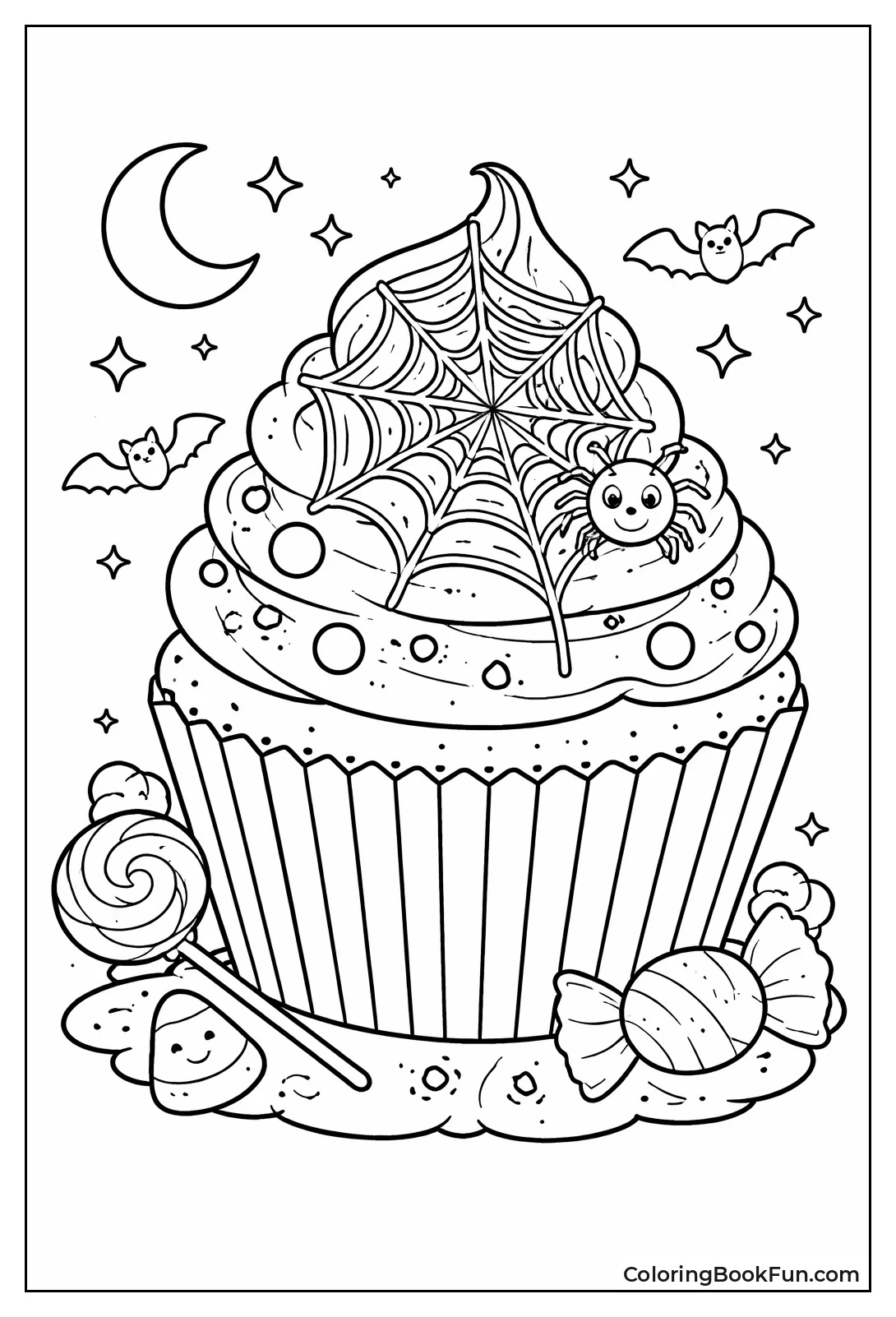 Spiderweb Halloween Cupcake