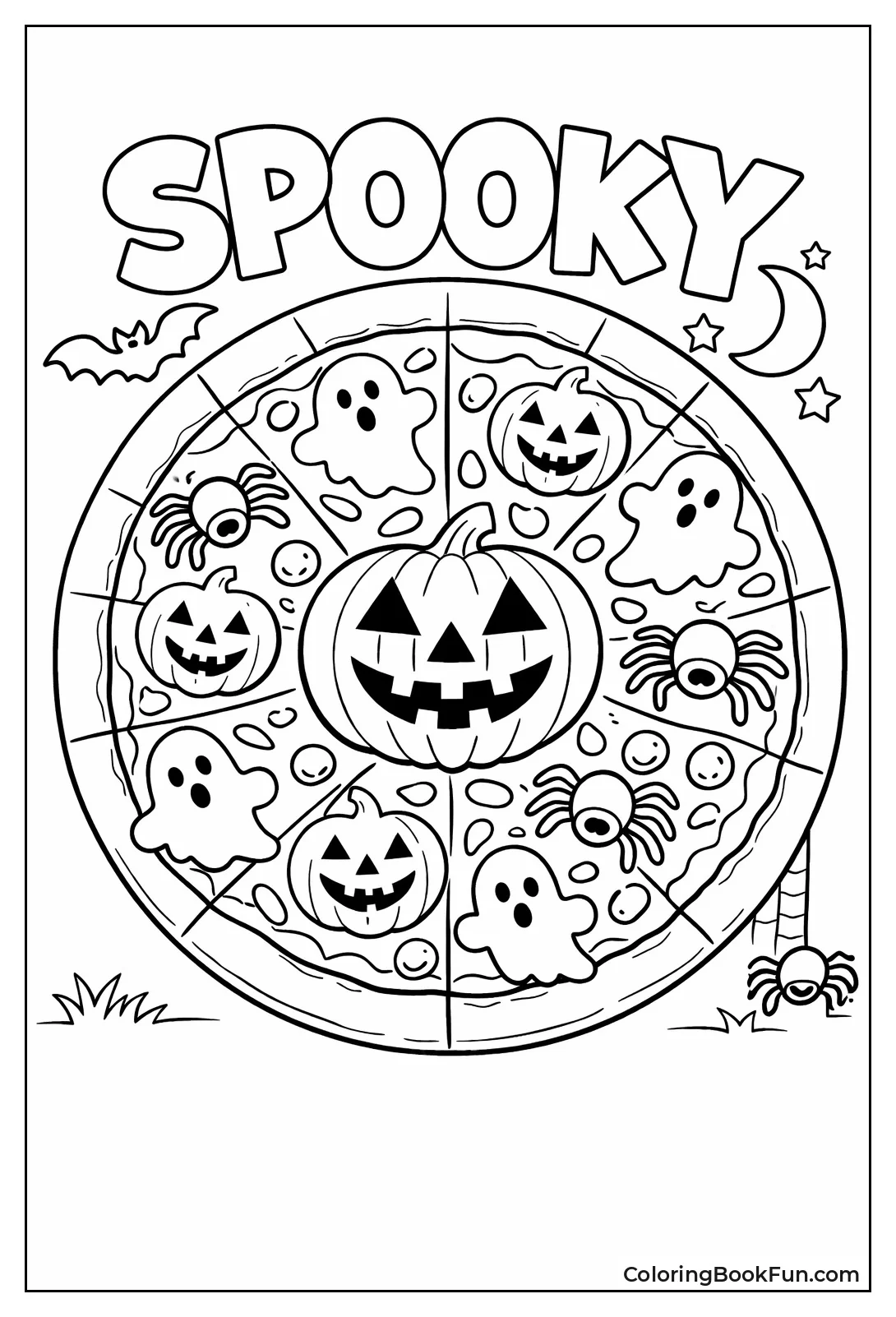 Spooky Halloween Pizza with Ghosts