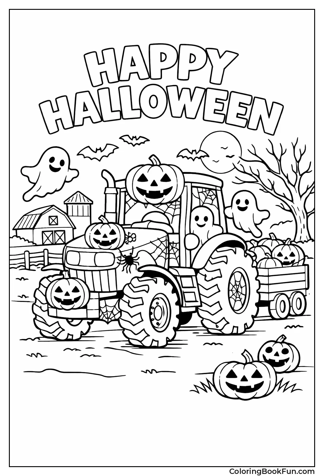 Spooky Halloween Tractor Decor