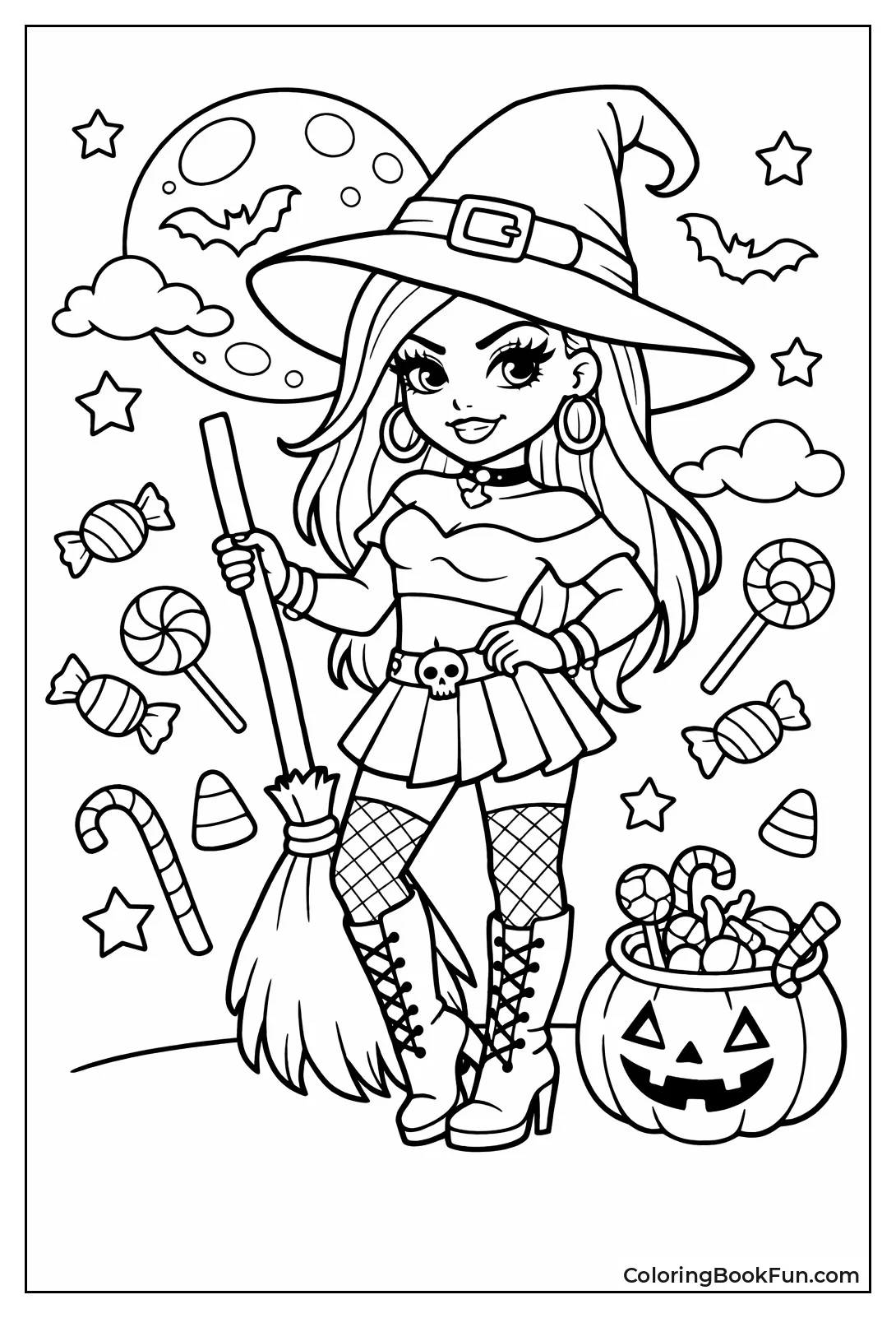 Witch Baddie Rides Magic Broom