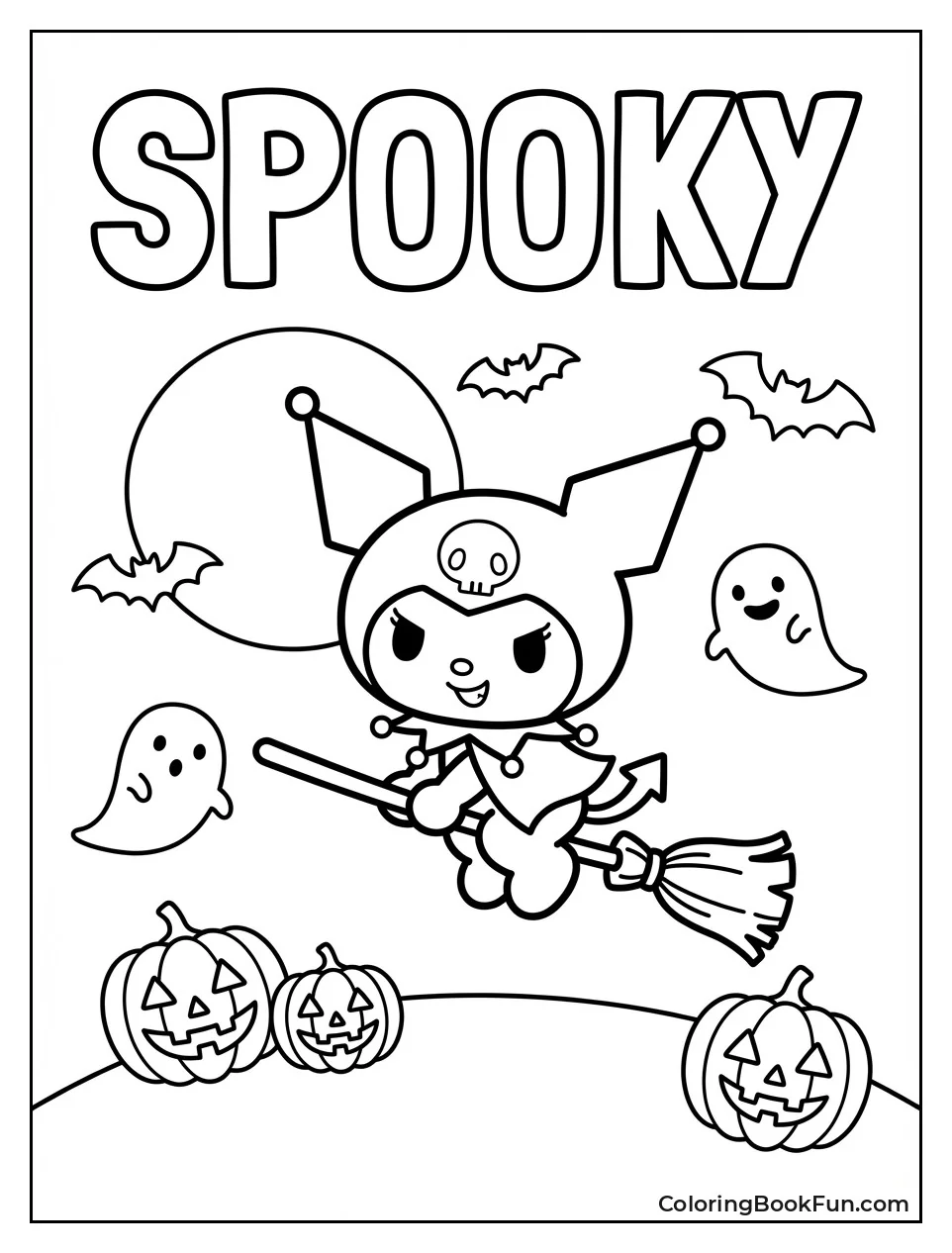 Witch Kuromi Flies Broomstick