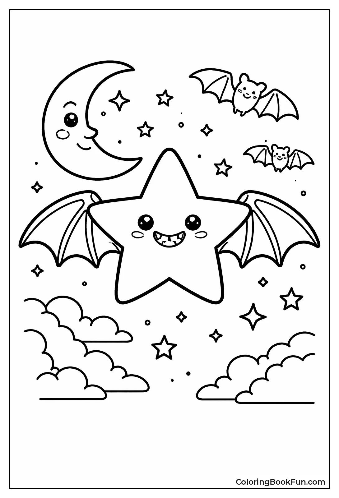 Witch Star with Bats