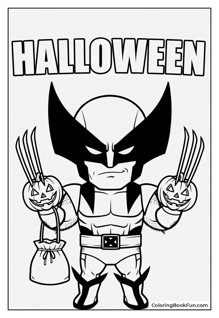 Wolverine Holds Halloween Candy Bag
