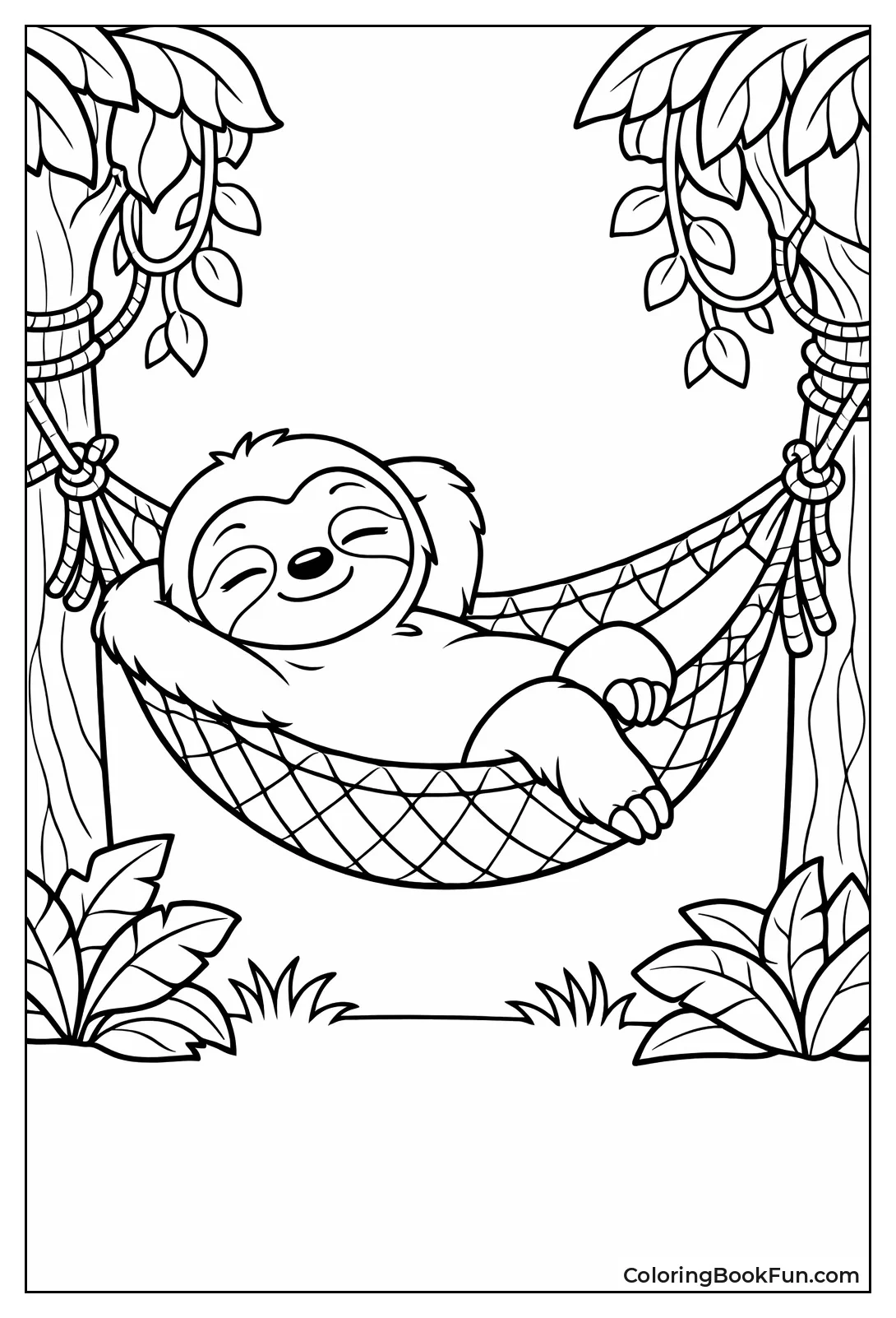 Sloth Lounging in Hammock