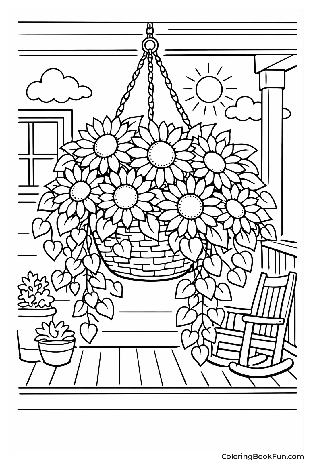 Hanging Basket Sunflowers