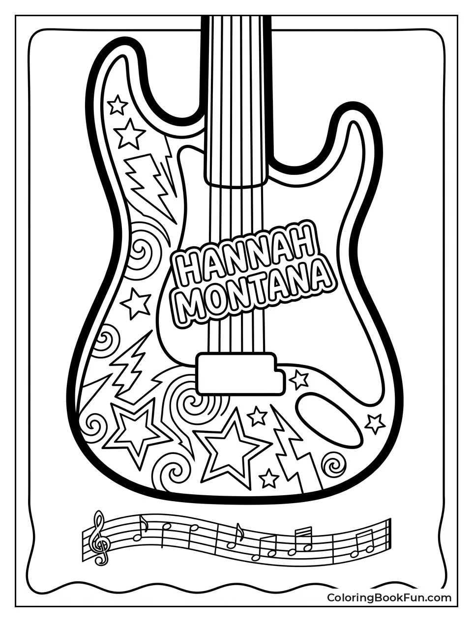 Glittery Guitar with Stars