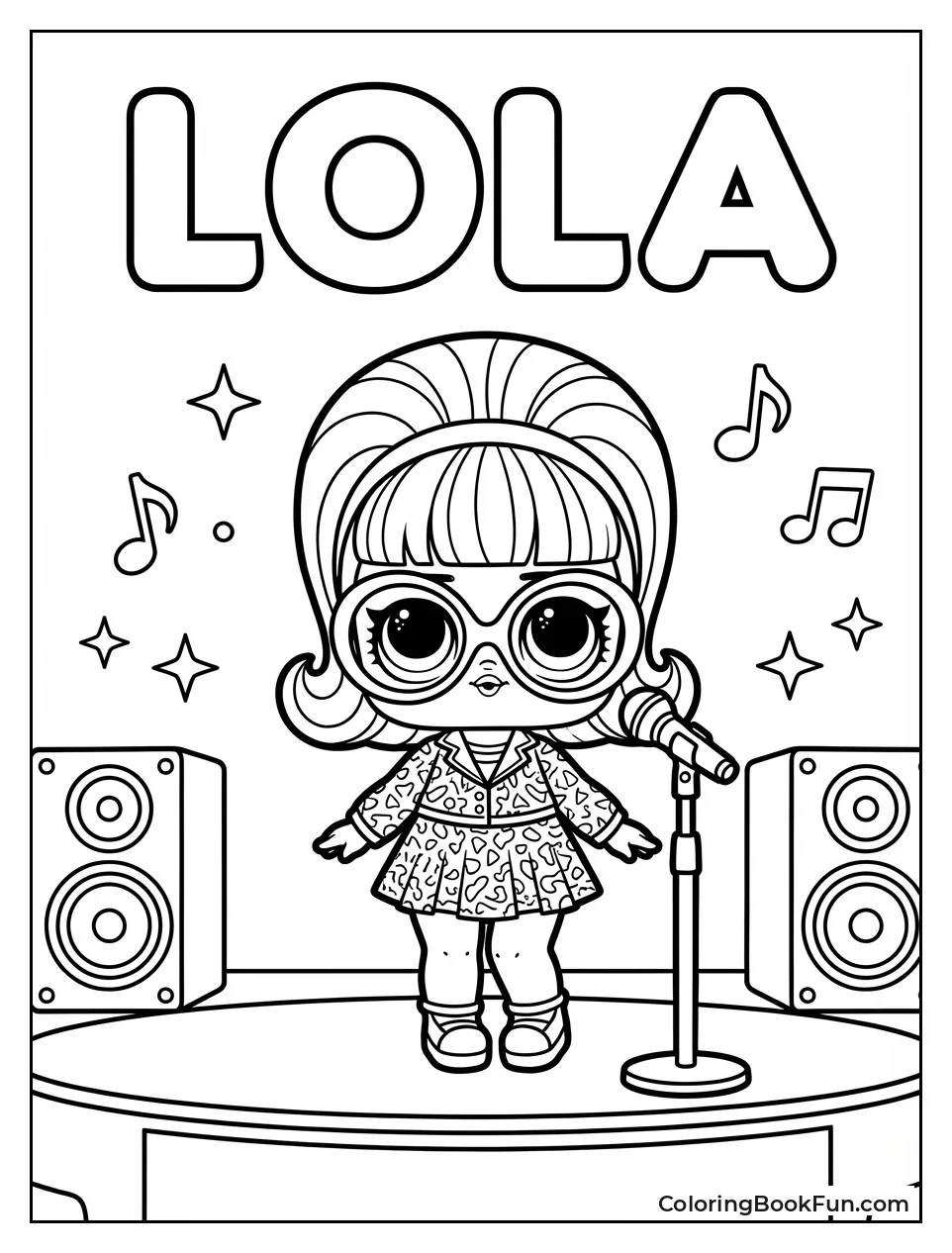 Lola Poses with Purple Wig