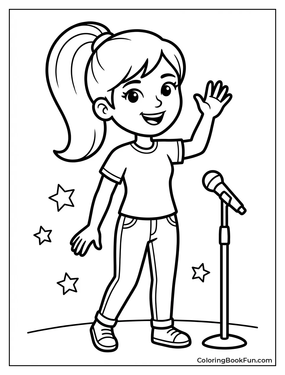 Miley Waves with Friendly Smile