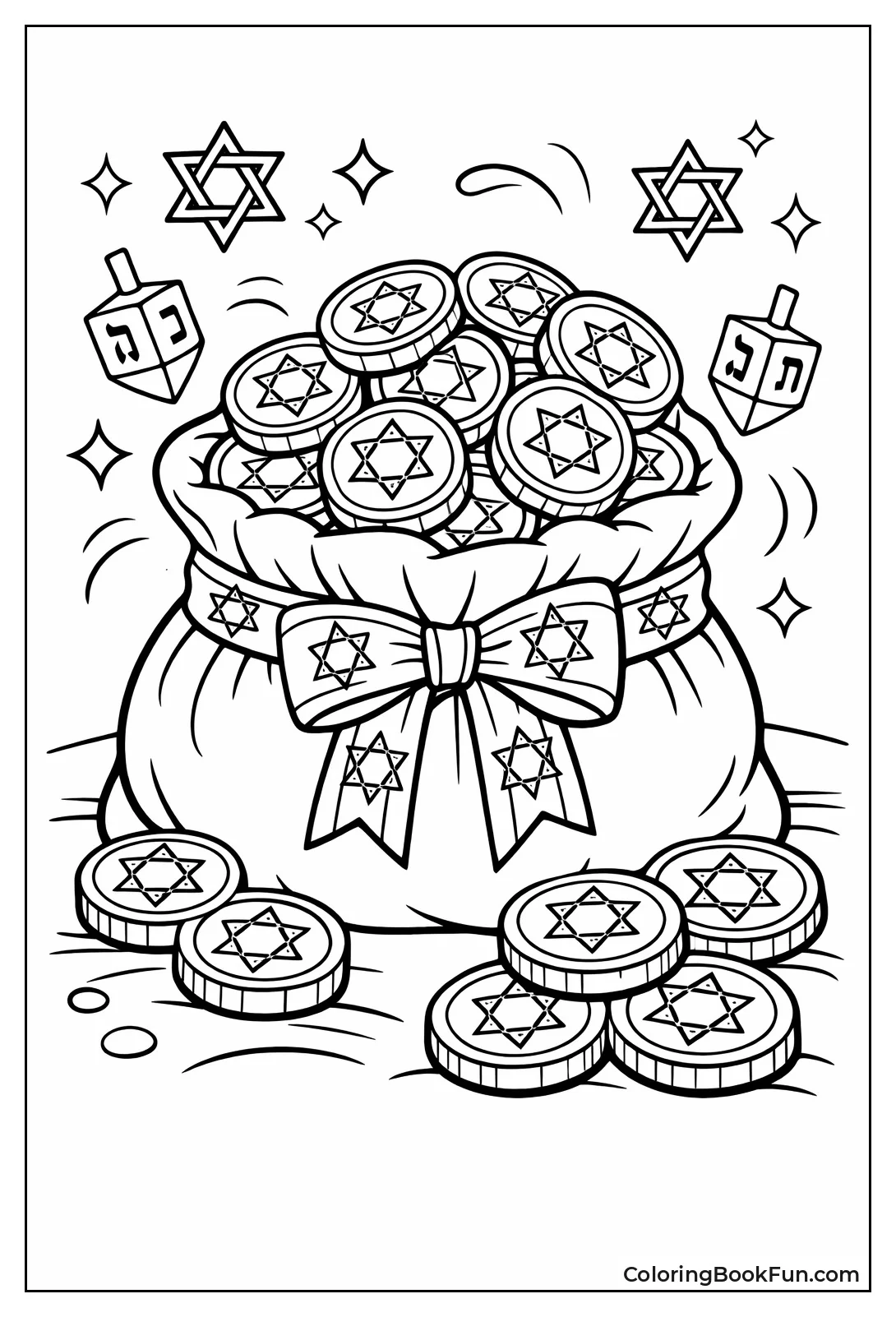 Gold Gelt Coins Overflow