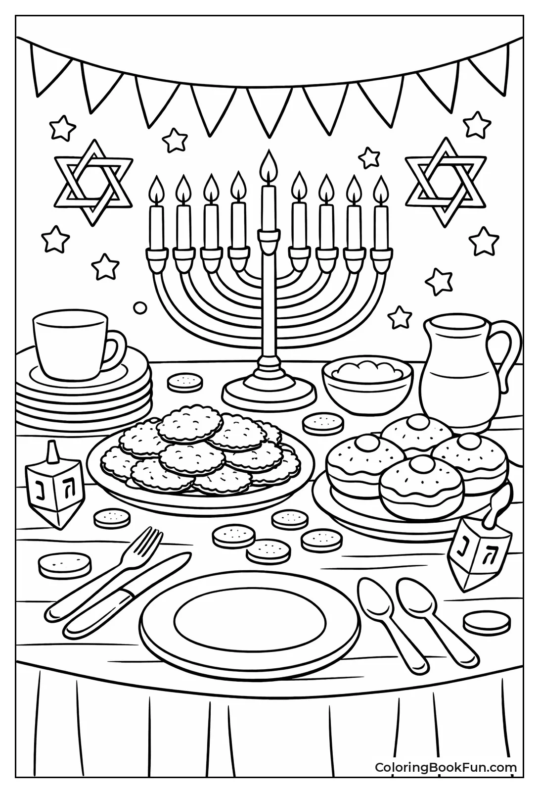 Feast Table with Latkes