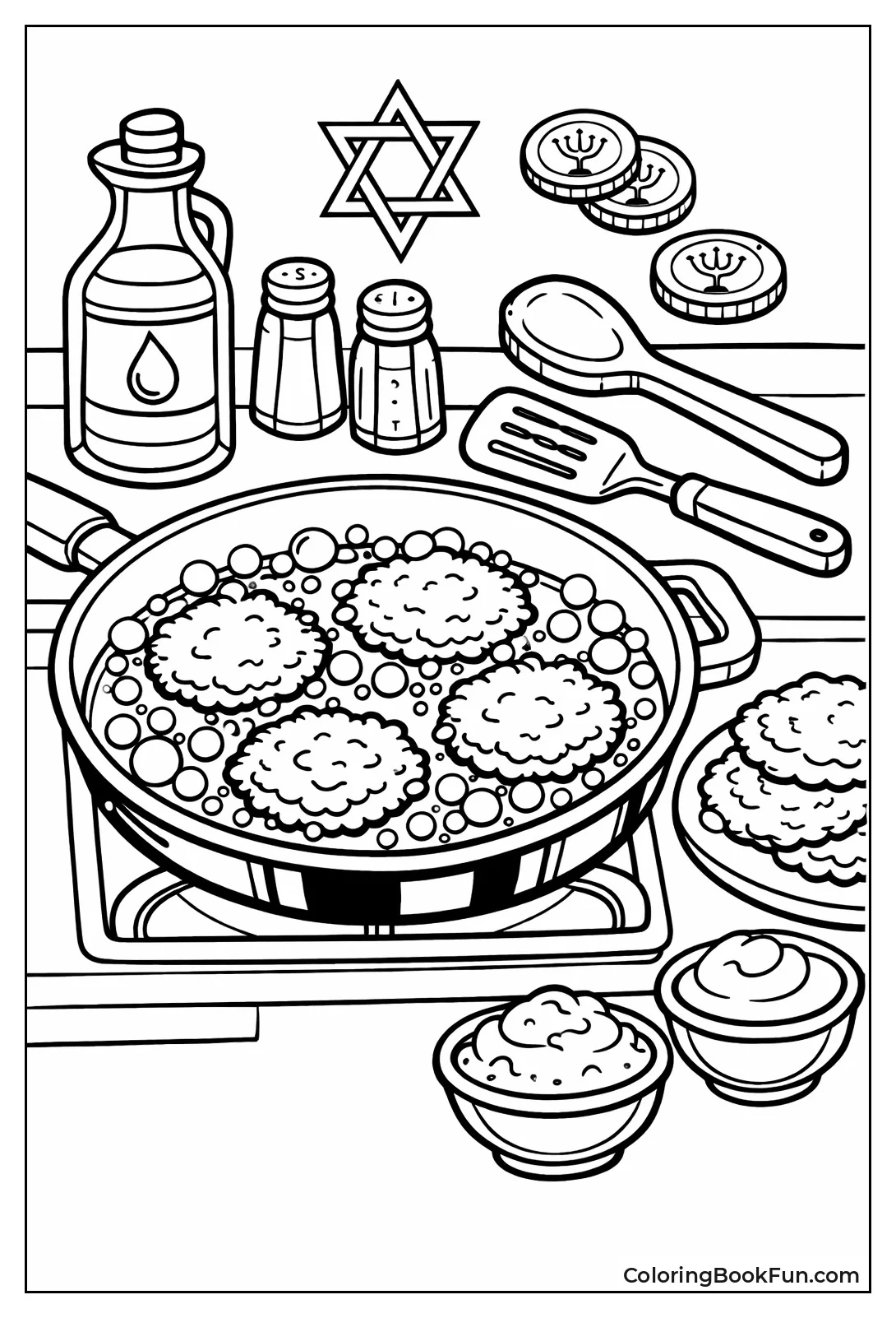 Sizzling Latkes in Pan