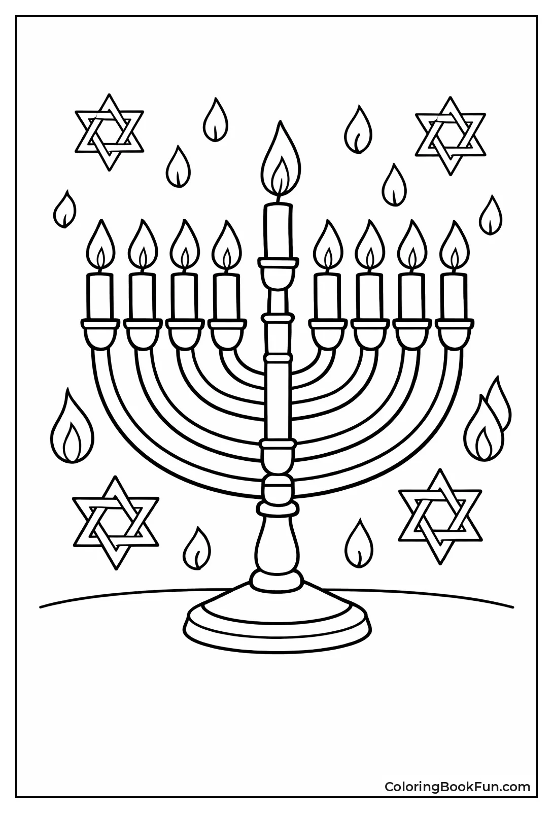 Nine Branch Menorah Glows