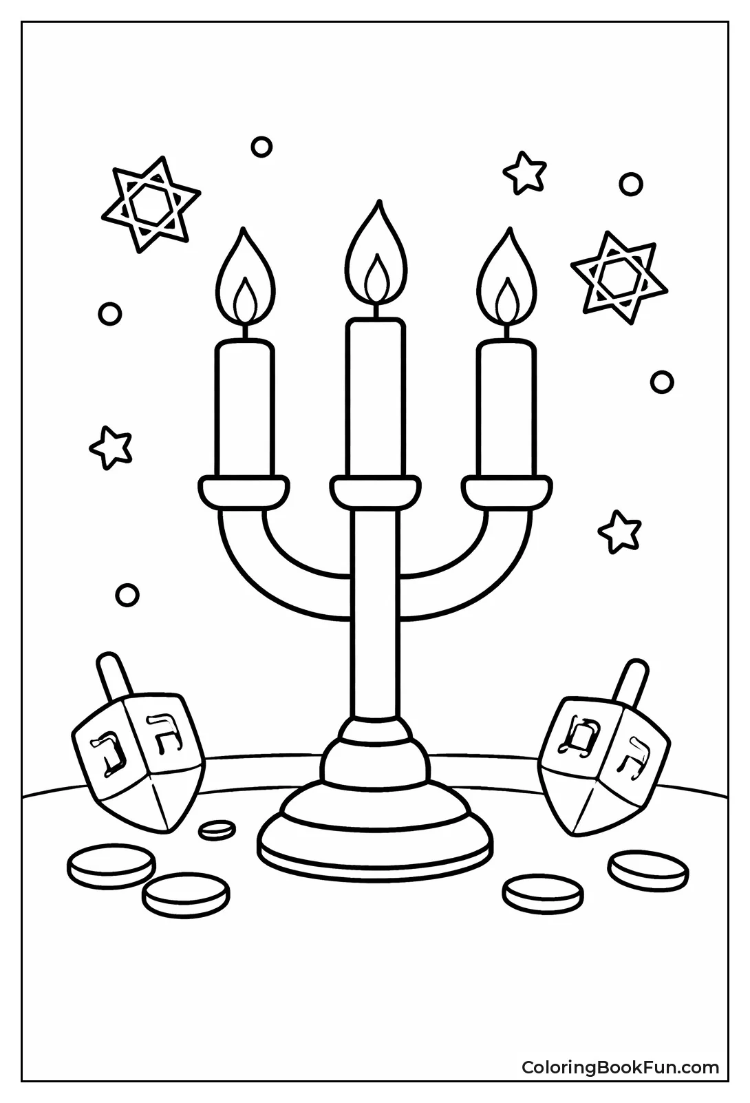 Simple Kid Menorah Outline