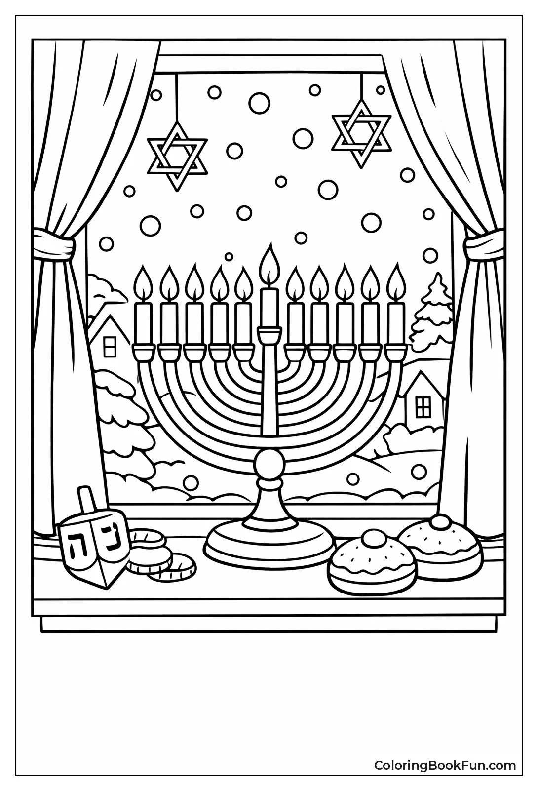 Snowy Night Menorah Light