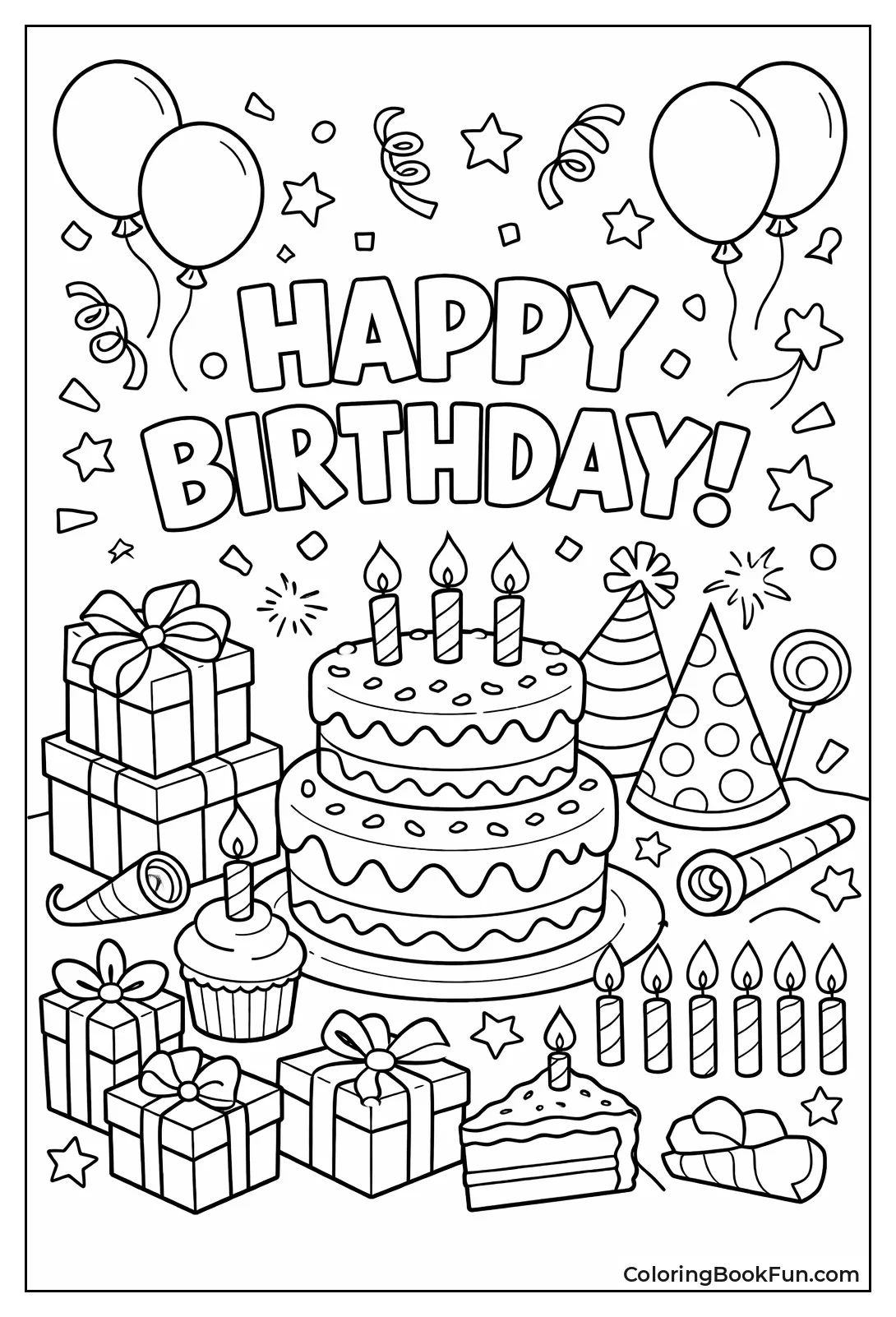 Festive Cakes and Party Balloons