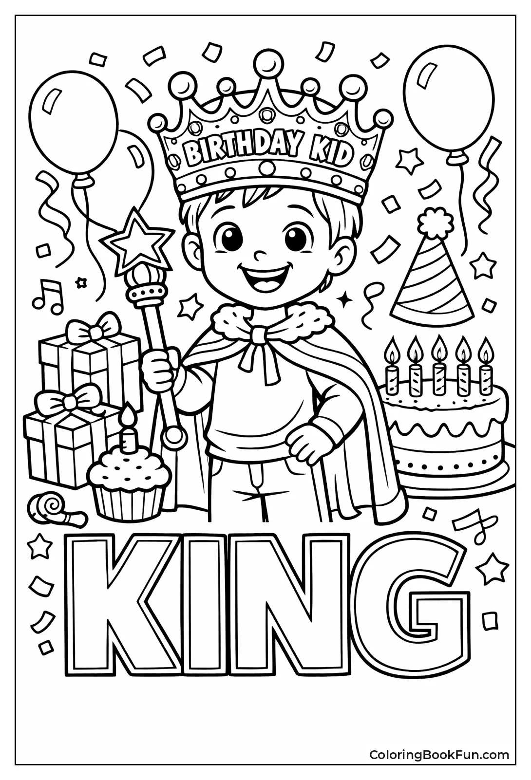 Kid Wears Birthday Crown