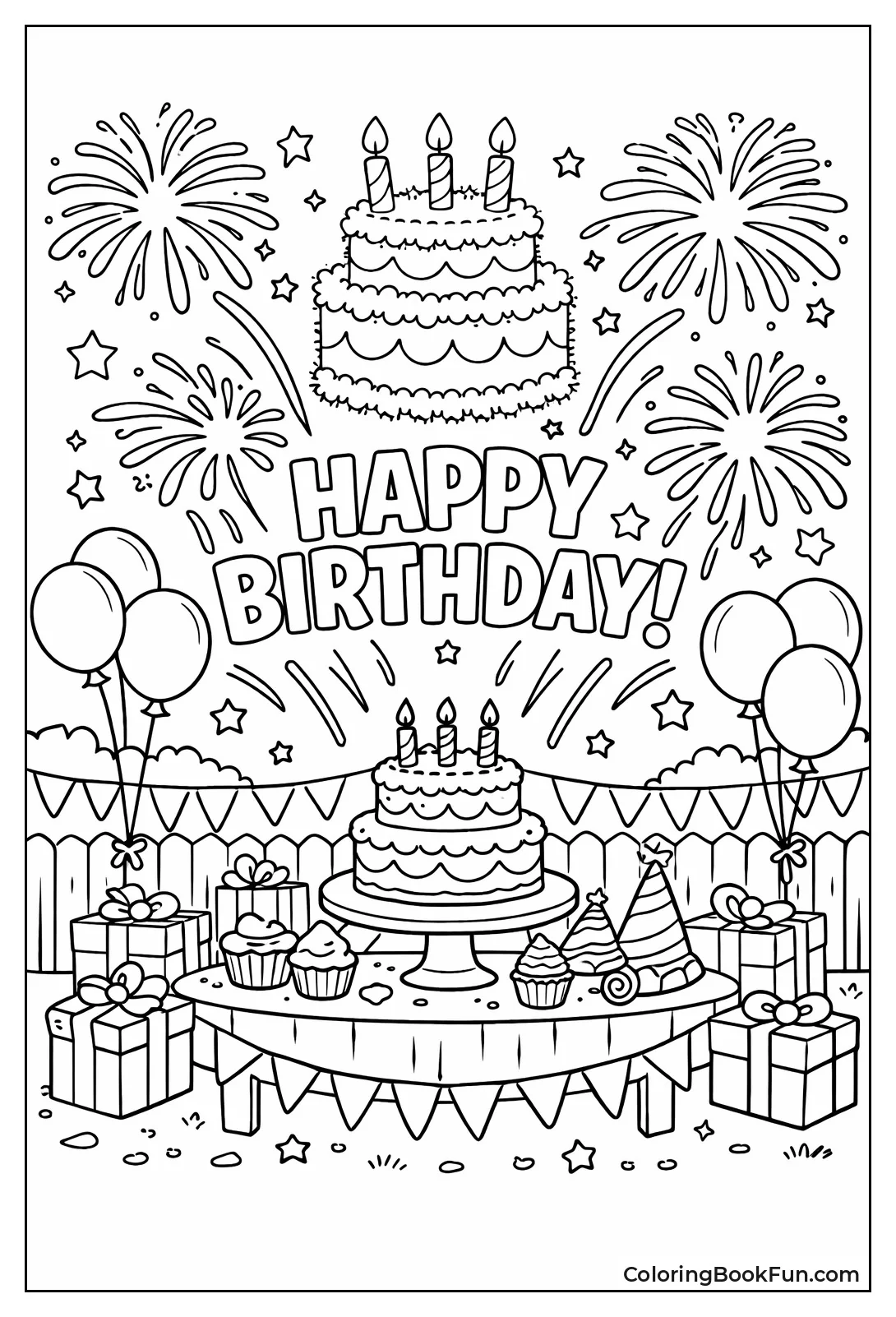 Fireworks Shape Cake