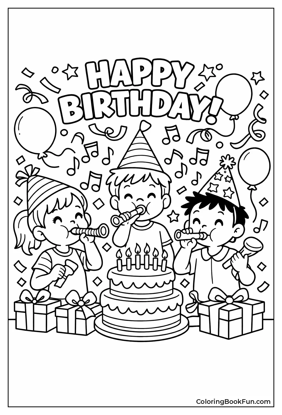 Kids Blow Party Horns