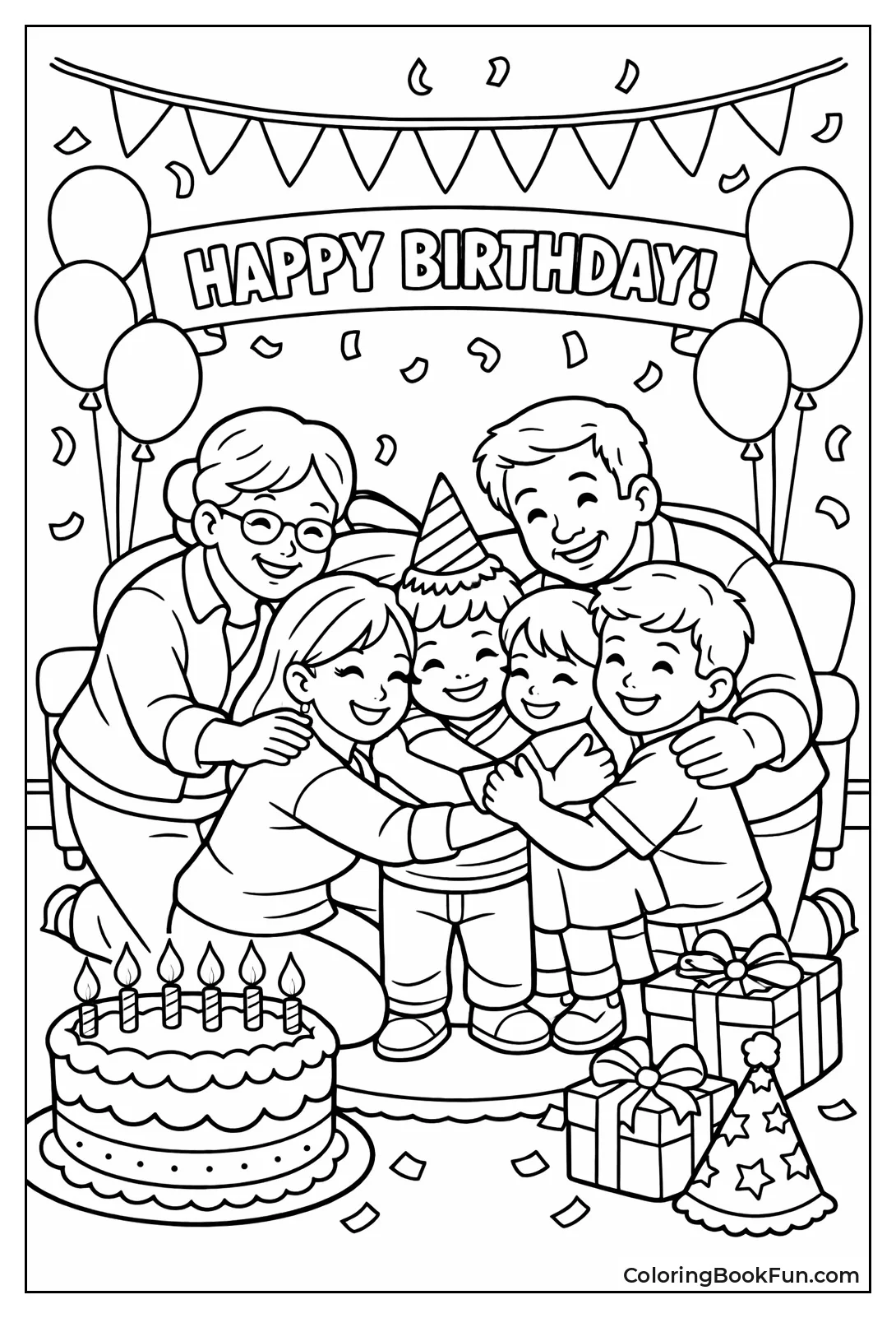 Family Hugs Birthday Kid