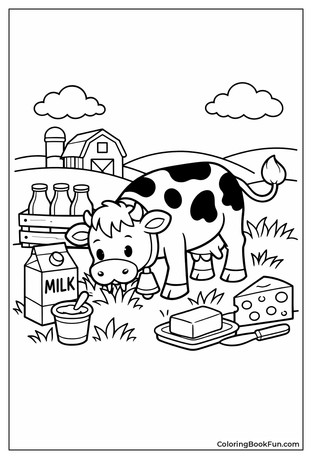 Happy Cow Grazing with Bell