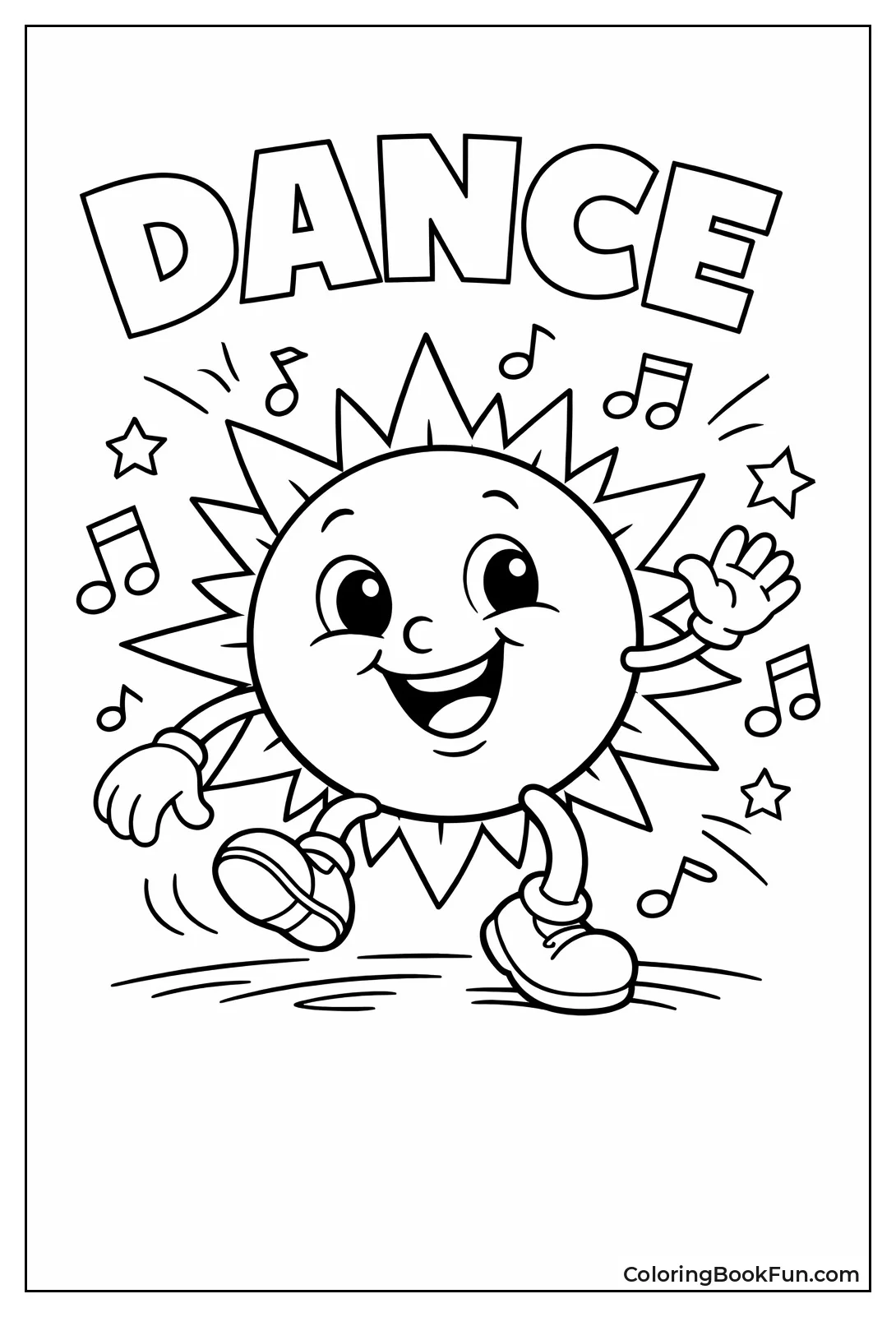 Happy Sun Dancing with Notes