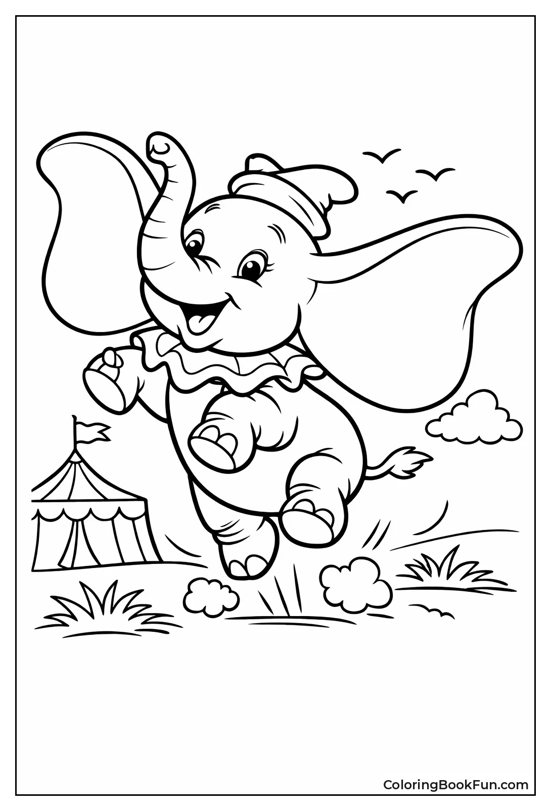 Happy Dumbo Jumping with Flapping Ears