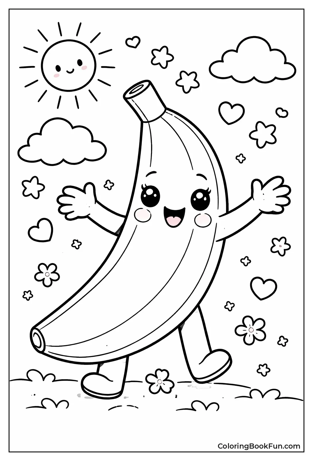 Happy Banana Smiles with Arms