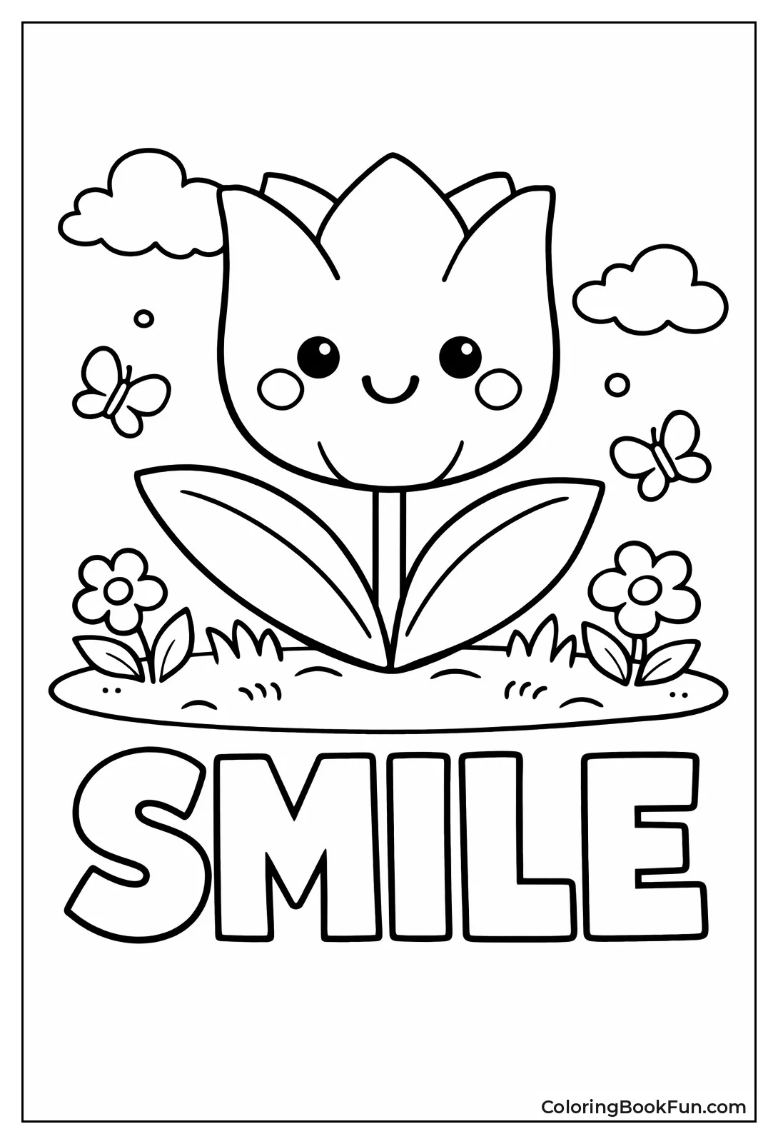 Kawaii Tulip with Smile