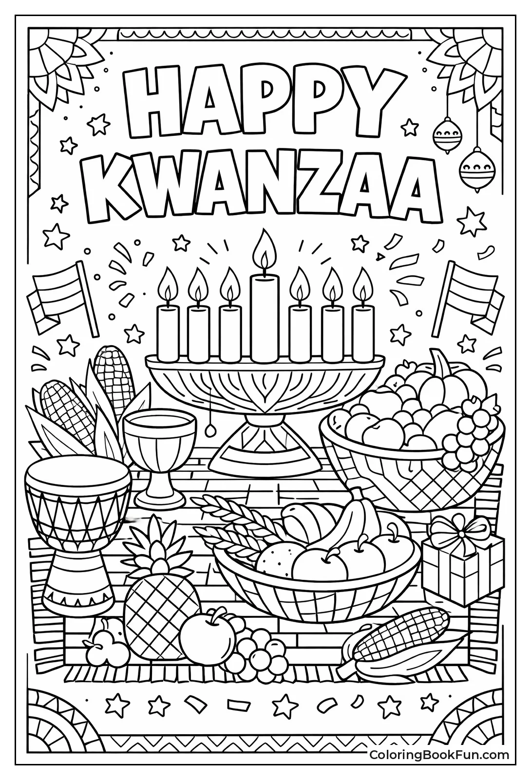 Happy Kwanzaa with Kinara and Mkeka