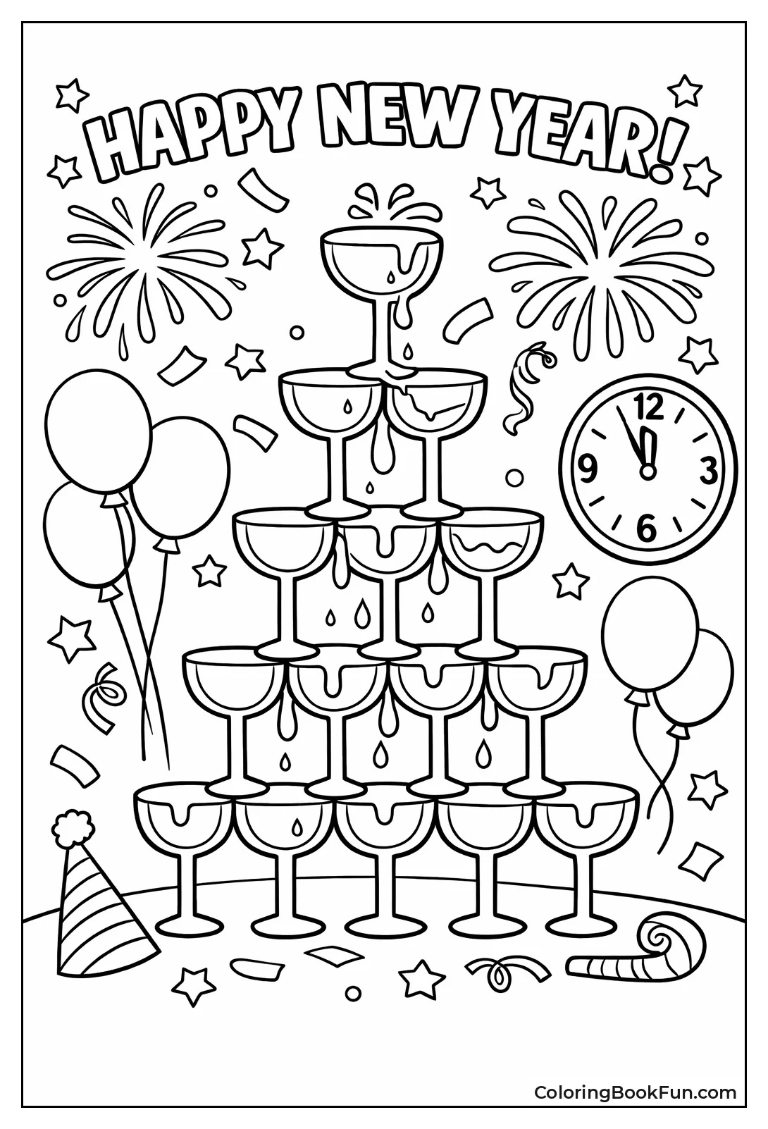 Champagne Tower Pours Down