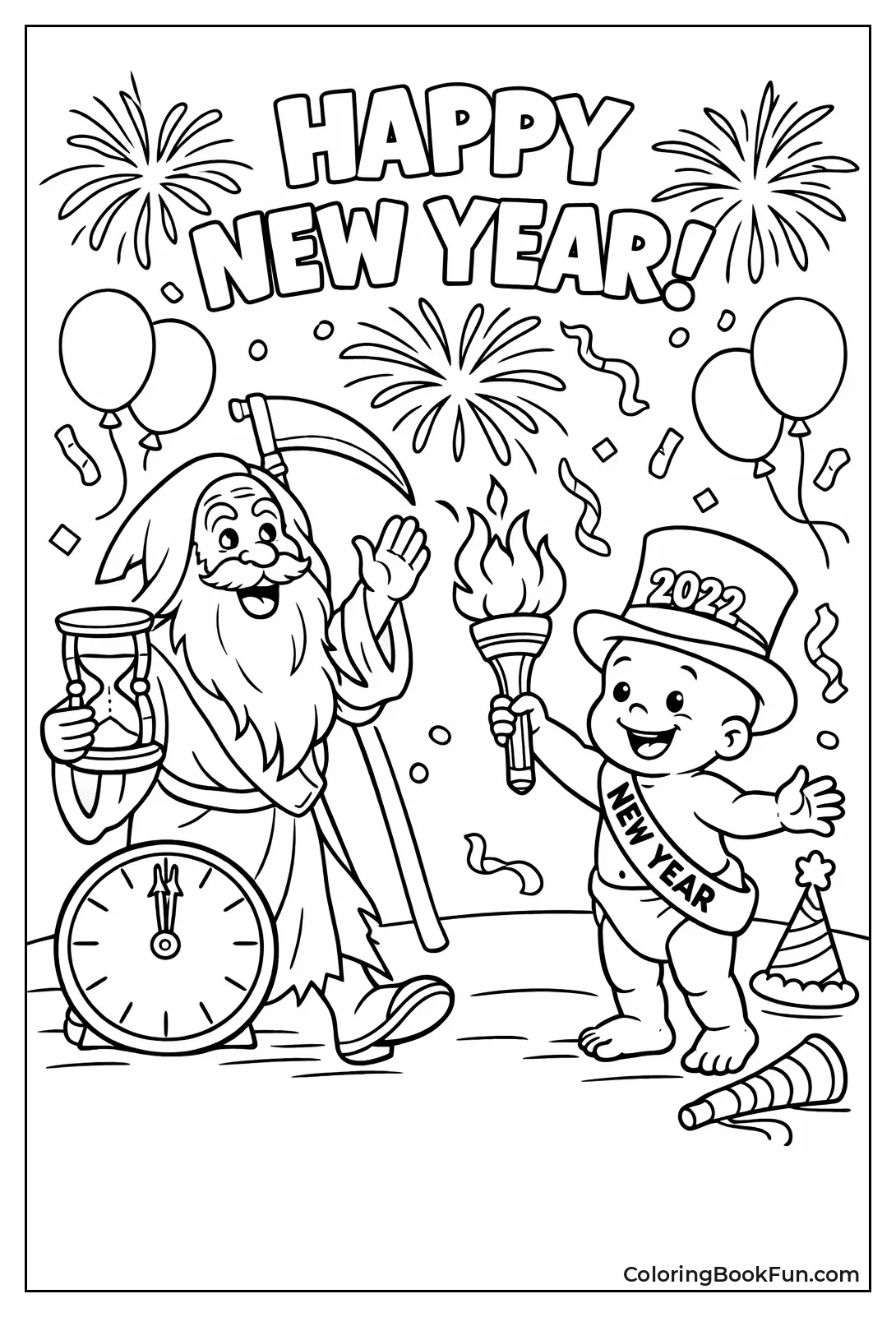 Father Time Waves Goodbye