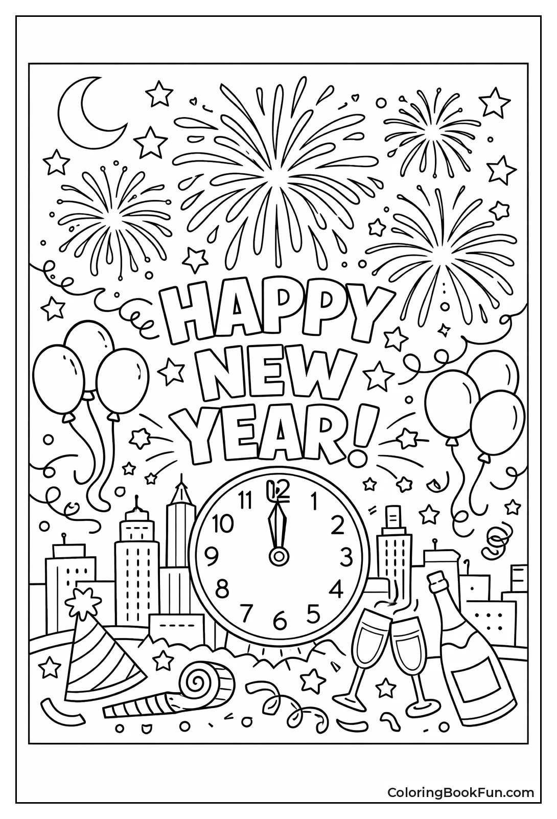 Fireworks Explode Over City