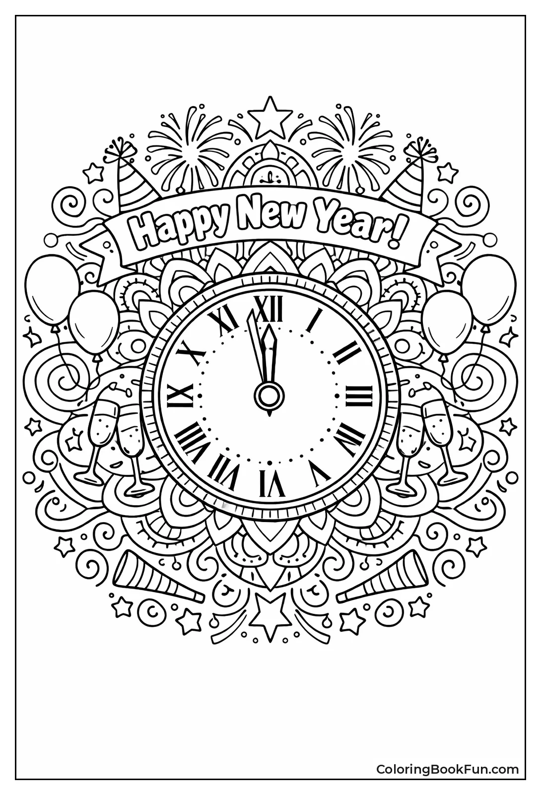 Midnight Clock Mandala Design