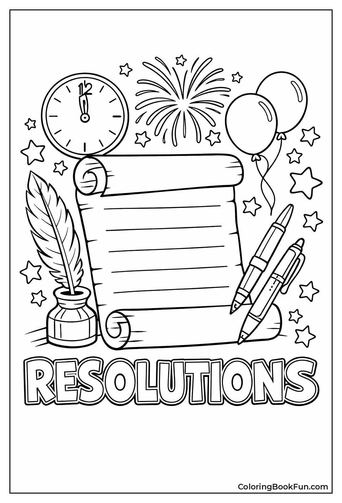 Resolutions Scroll with Quill