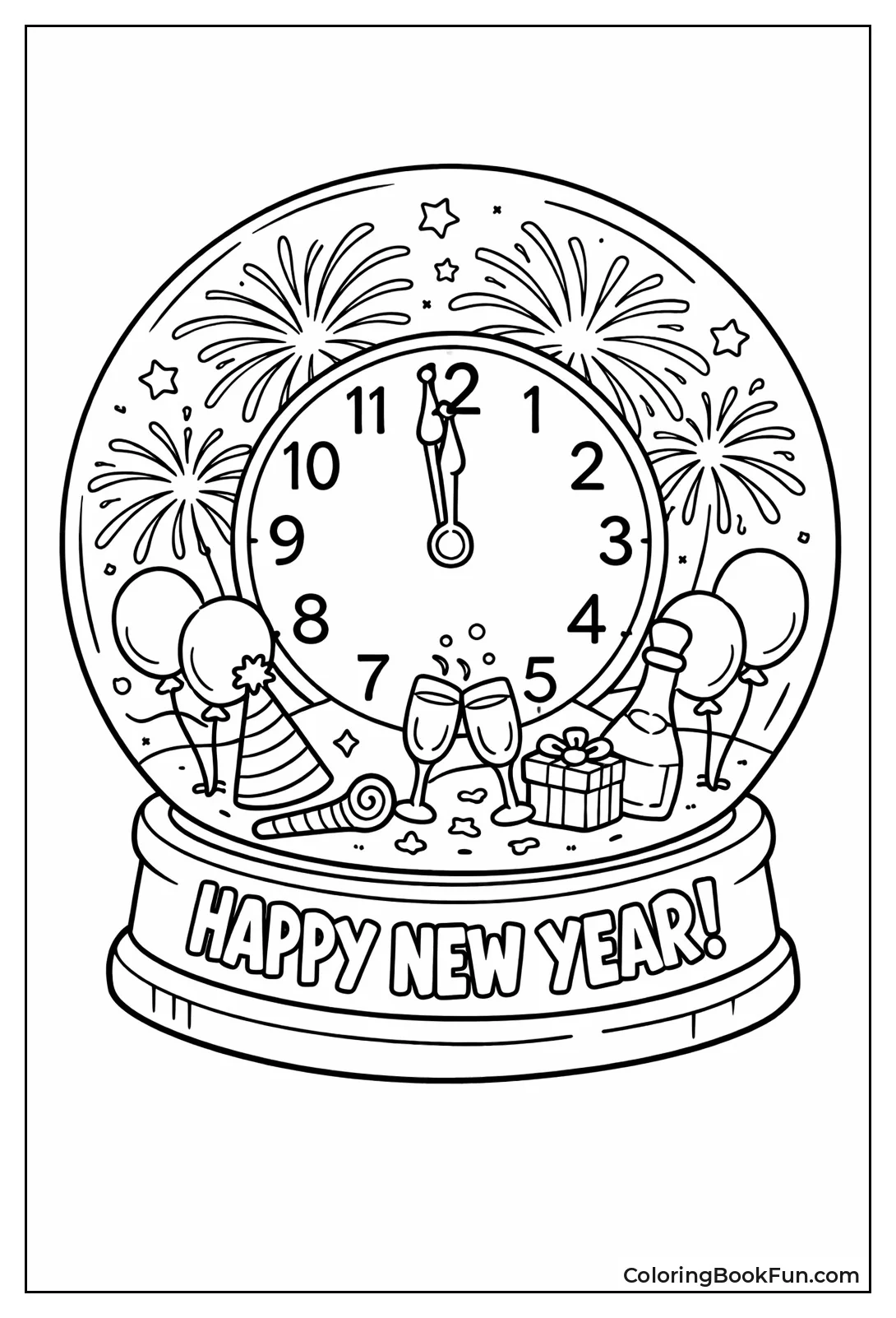 Snow Globe Midnight Scene