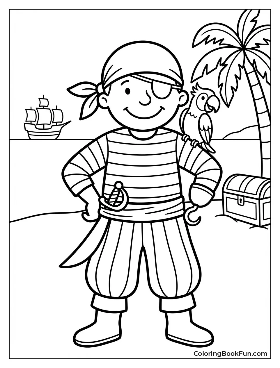 Friendly Pirate Poses with Hands on Hips