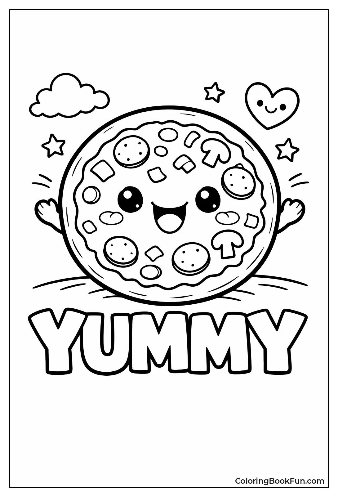 Happy Pizza with Blushing Cheeks