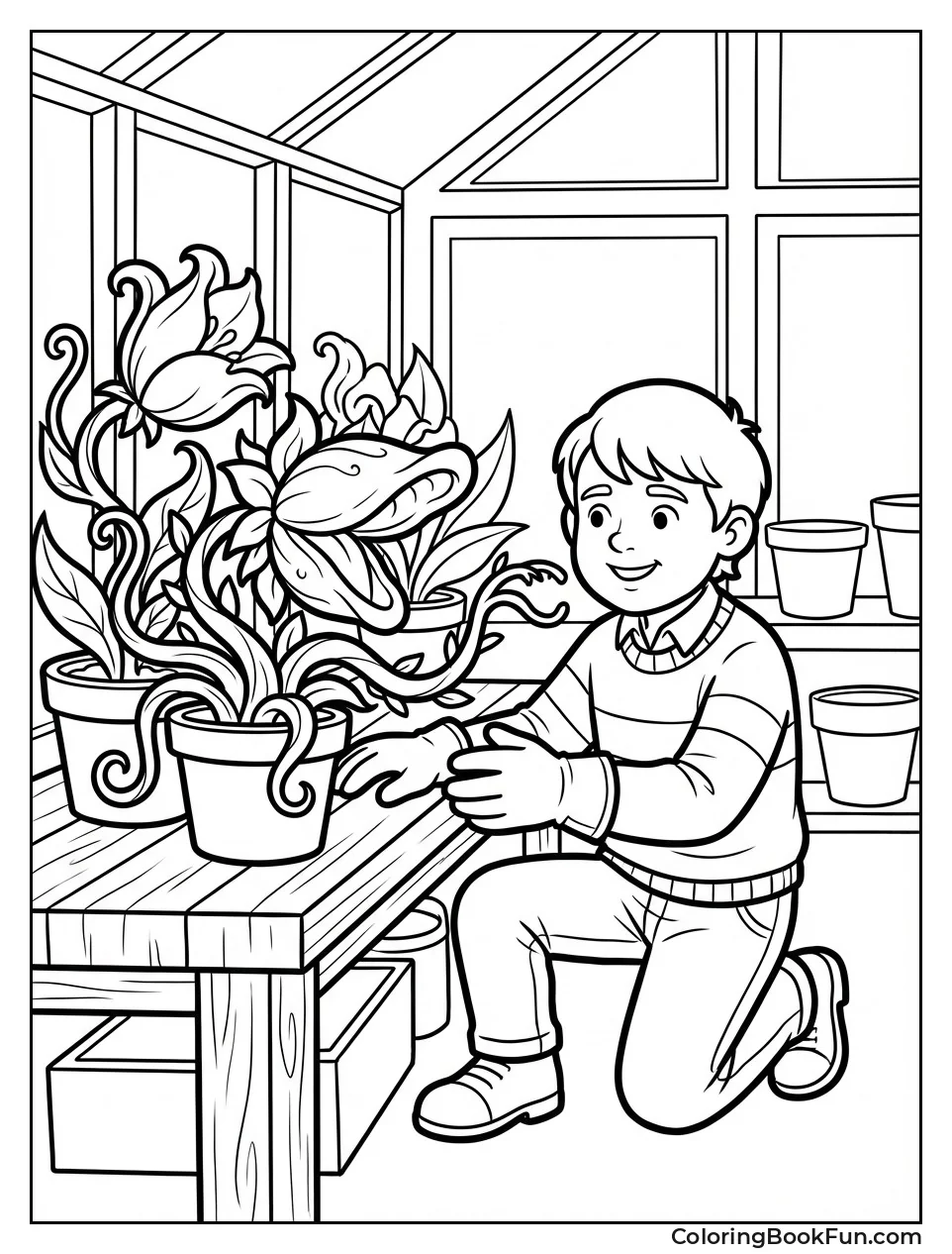 Neville Tends Magical Plants