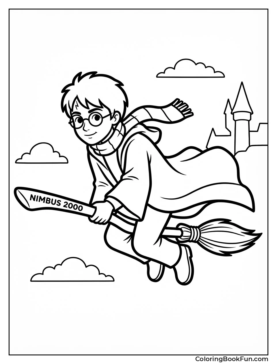 Harry Flies Nimbus Broom