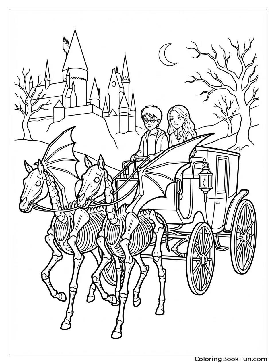 Thestrals Pull Flying Carriage