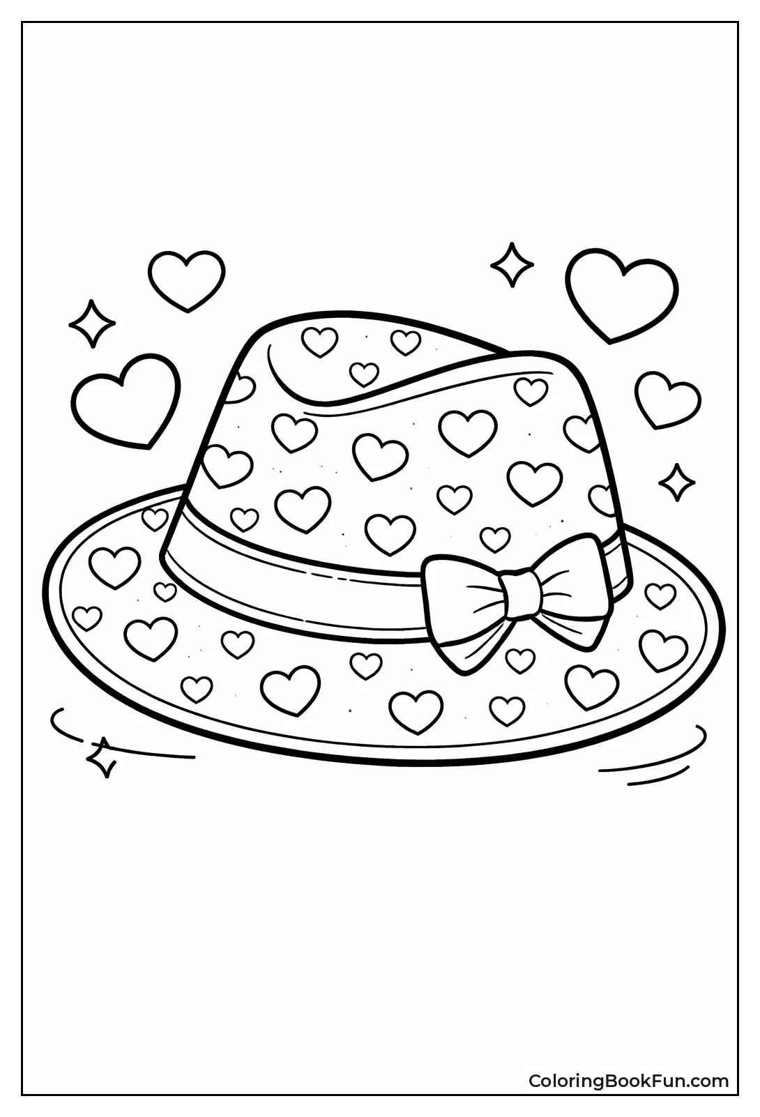 Heart Pattern Fedora Hat