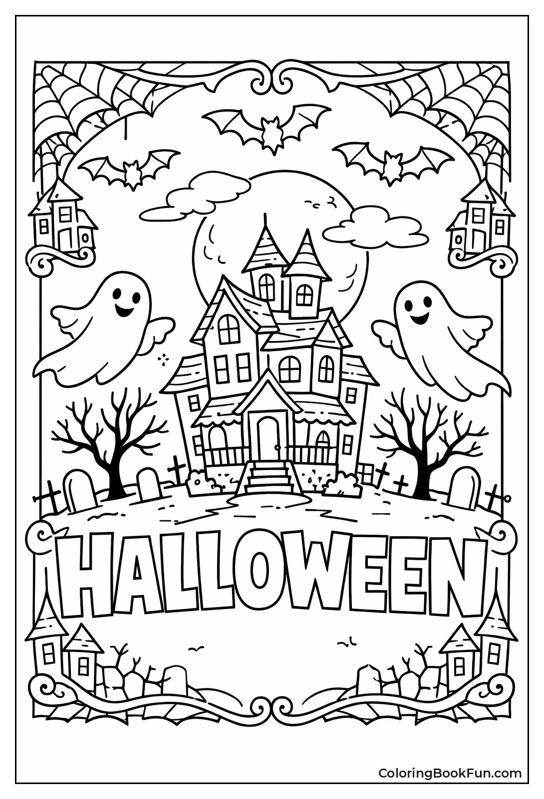 Bats Frame Haunted Border