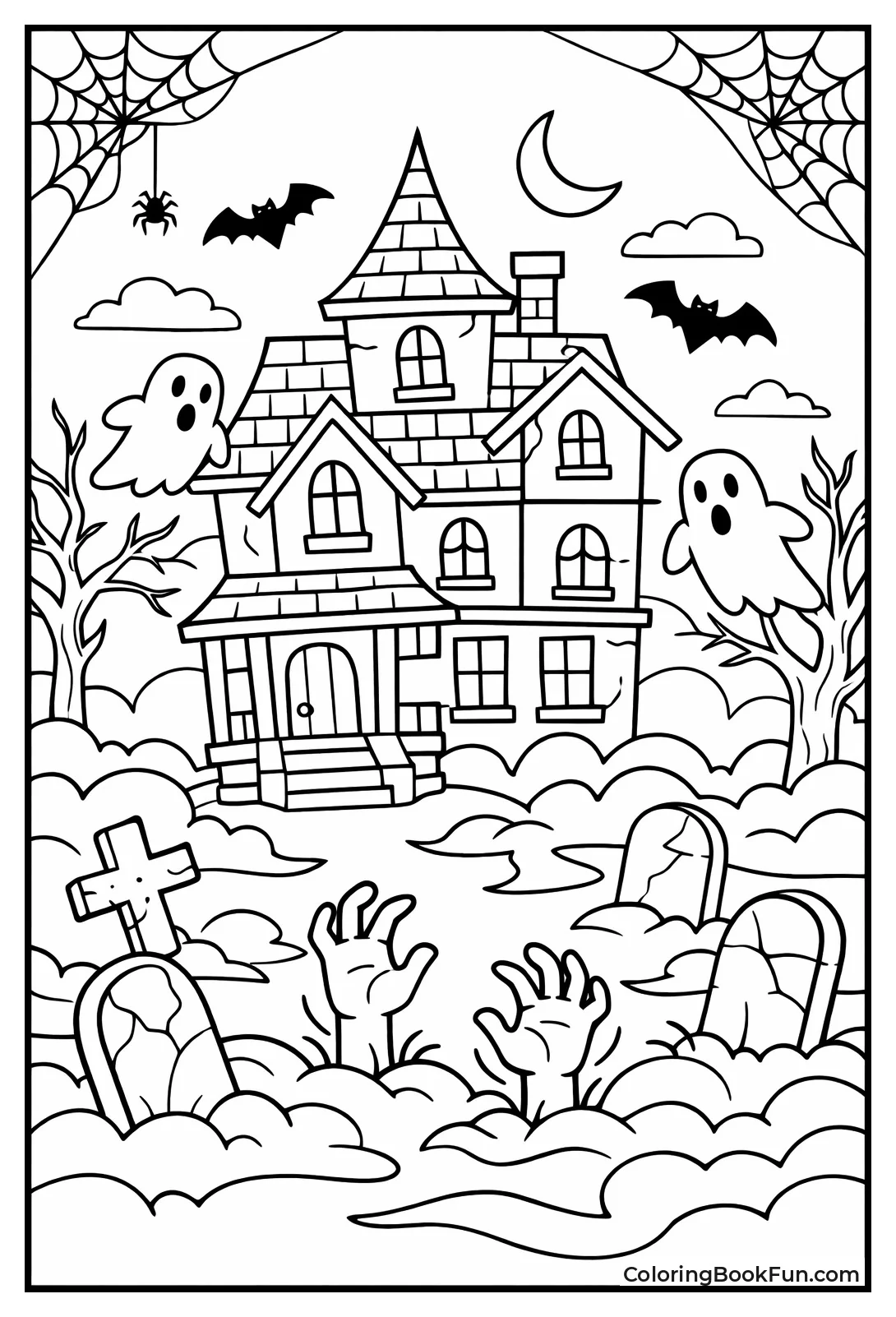 Graves Surround Haunted Yard