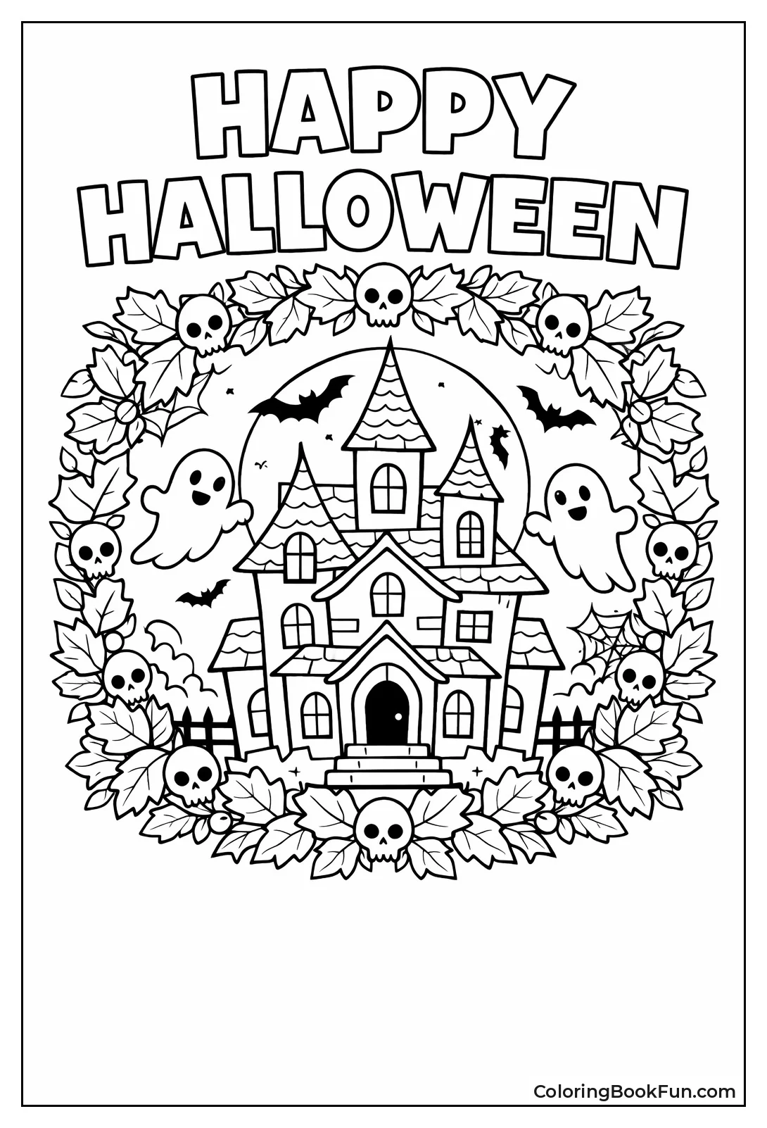 Cute House in Wreath