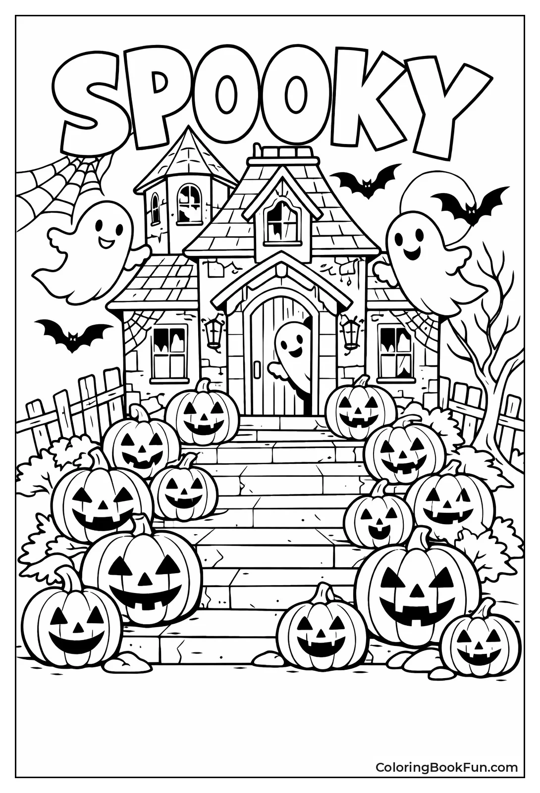 Pumpkins Line Spooky Steps