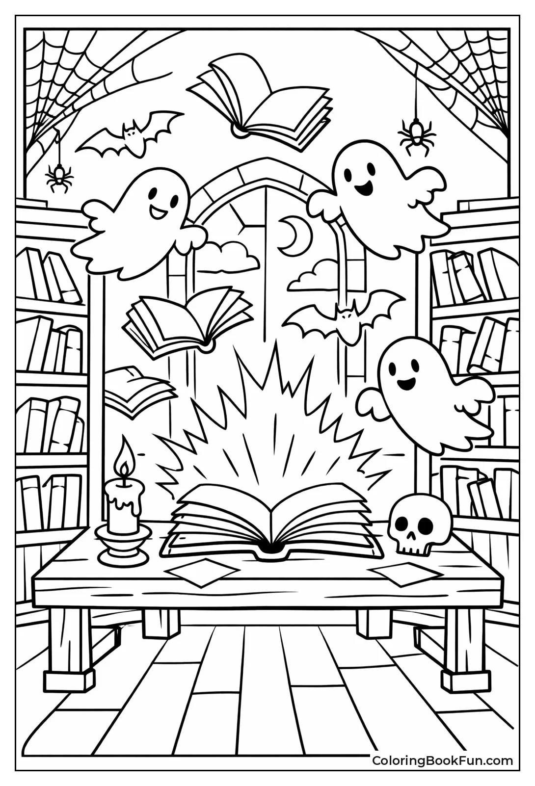 Books Fly in Library