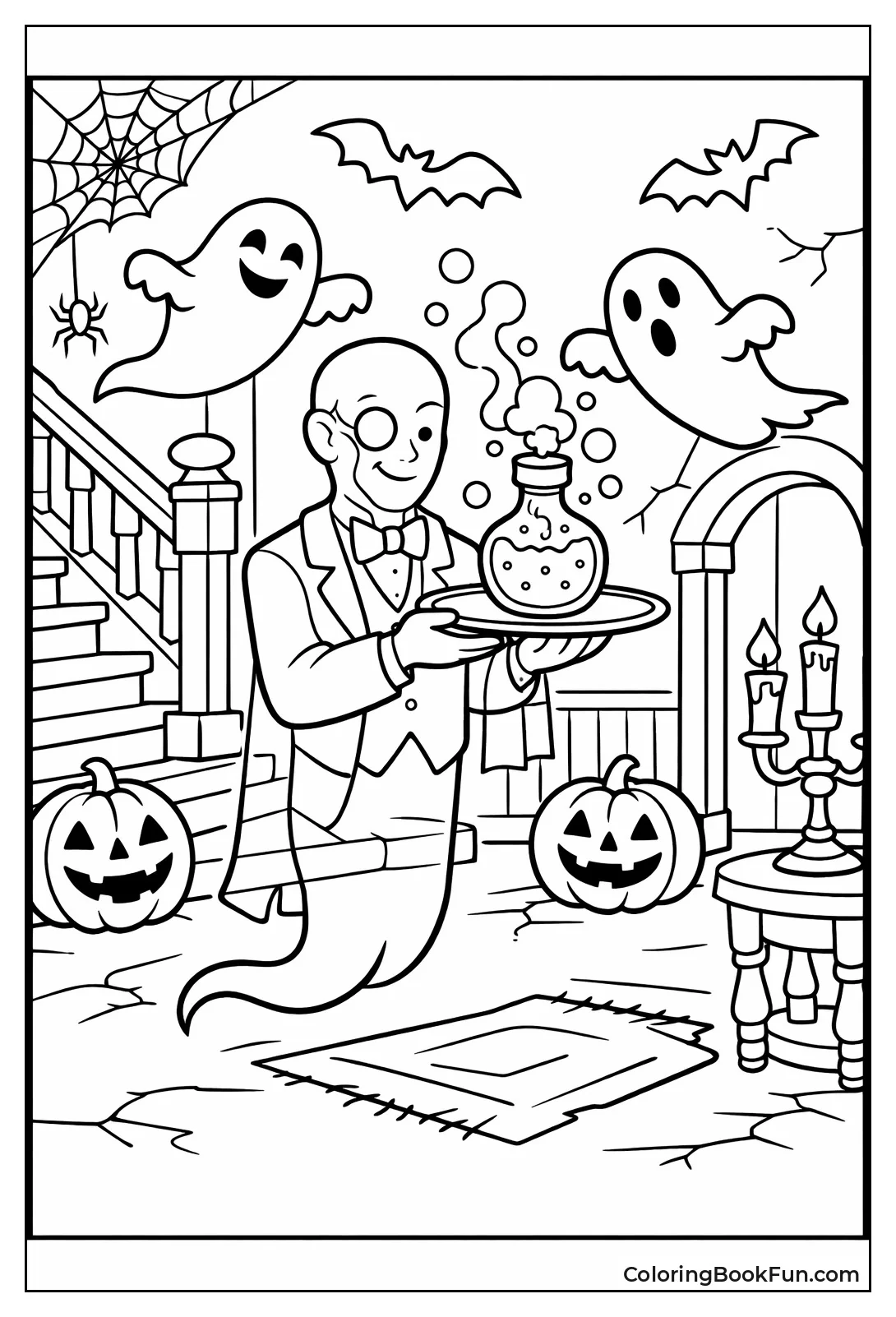 Ghost Butler Holds Tray