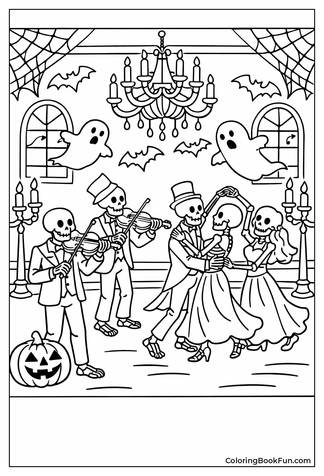 Skeletons Dance in Ballroom