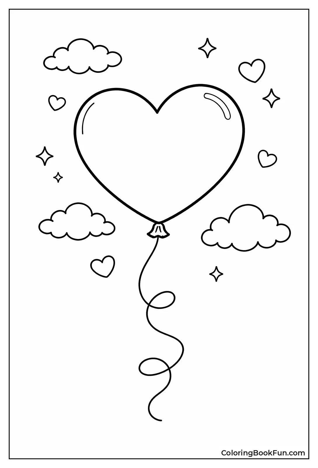 Balloon Heart with Curly String