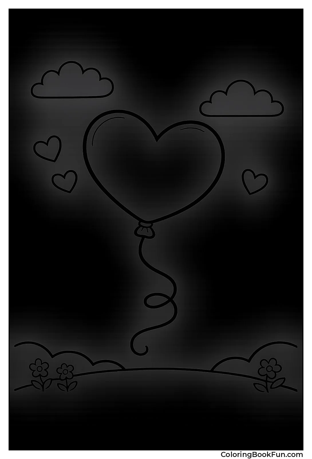 Balloon Heart with Curly String